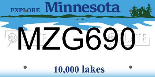 MZG690 Minnesota License Plate