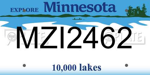 MZI2462 Minnesota License Plate