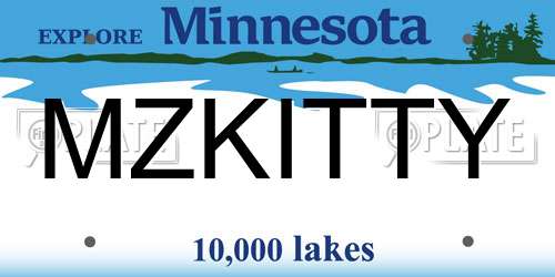MZKITTY Minnesota License Plate