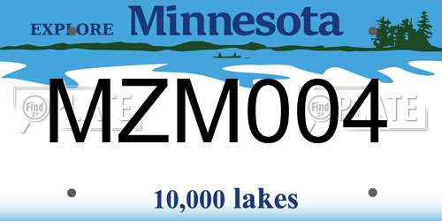 MZM004 Minnesota License Plate