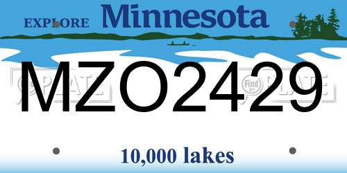 MZO2429 Minnesota License Plate
