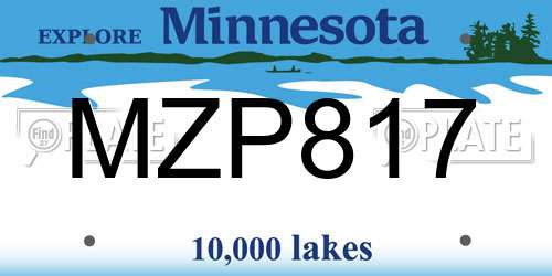 MZP817 Minnesota License Plate