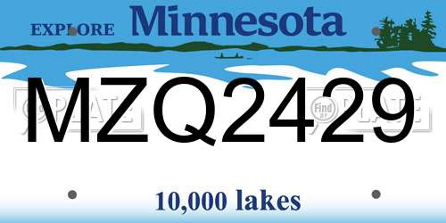 MZQ2429 Minnesota License Plate