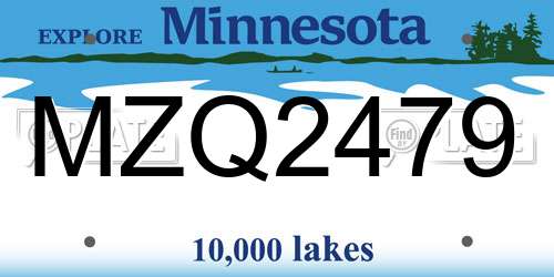 MZQ2479 Minnesota License Plate