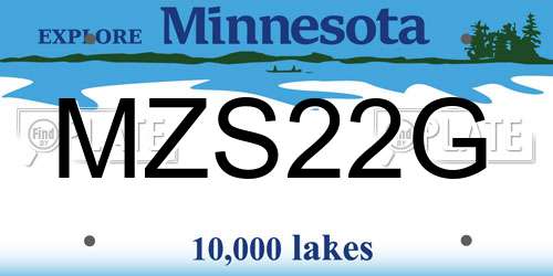 MZS22G Minnesota License Plate
