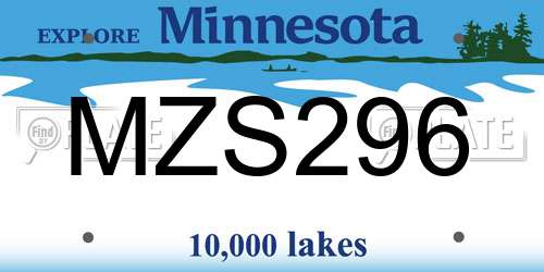 MZS296 Minnesota License Plate