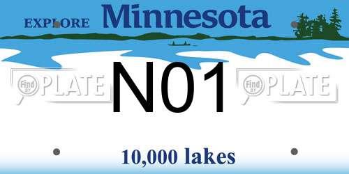 N01 Minnesota License Plate