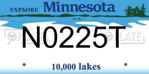 N0225T Minnesota License Plate