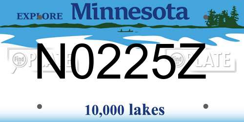 N0225Z Minnesota License Plate