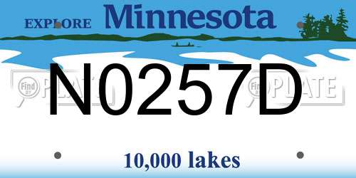 N0257D Minnesota License Plate
