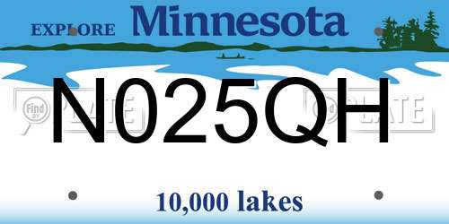 N025QH Minnesota License Plate