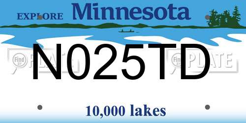 N025TD Minnesota License Plate