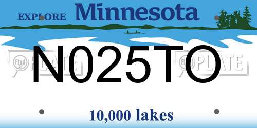N025TO Minnesota License Plate