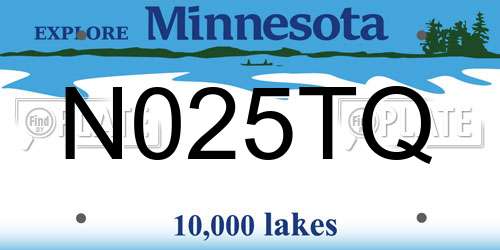 N025TQ Minnesota License Plate