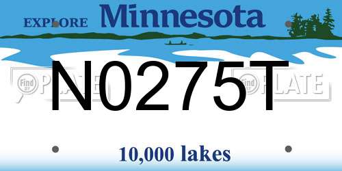 N0275T Minnesota License Plate