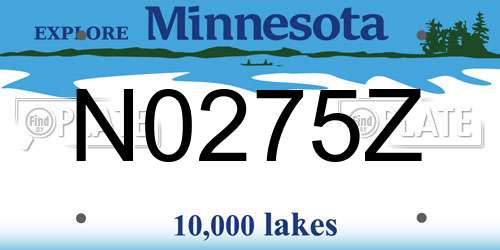 N0275Z Minnesota License Plate
