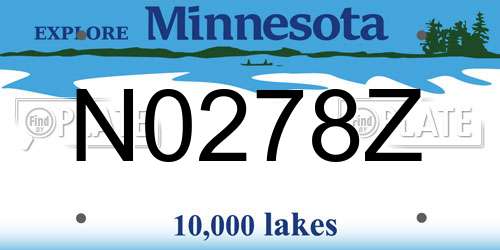 N0278Z Minnesota License Plate