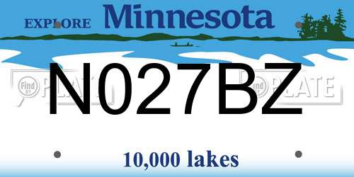 N027BZ Minnesota License Plate