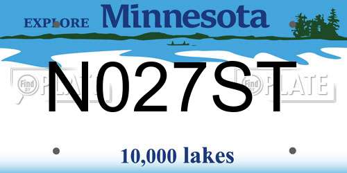 N027ST Minnesota License Plate