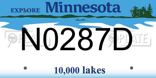 N0287D Minnesota License Plate