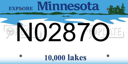 N0287O Minnesota License Plate