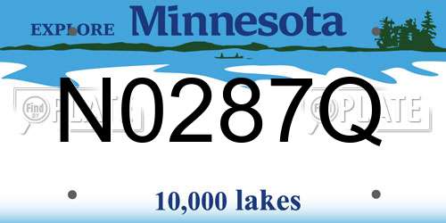N0287Q Minnesota License Plate