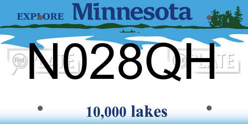 N028QH Minnesota License Plate