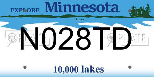 N028TD Minnesota License Plate