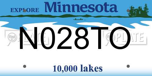 N028TO Minnesota License Plate