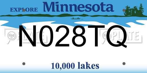 N028TQ Minnesota License Plate