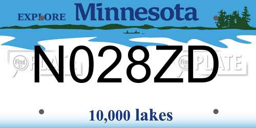 N028ZD Minnesota License Plate
