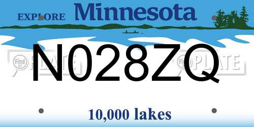 N028ZQ Minnesota License Plate