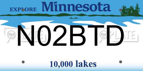 N02BTD Minnesota License Plate