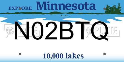 N02BTQ Minnesota License Plate