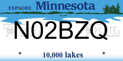 N02BZQ Minnesota License Plate