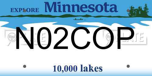 N02COP Minnesota License Plate