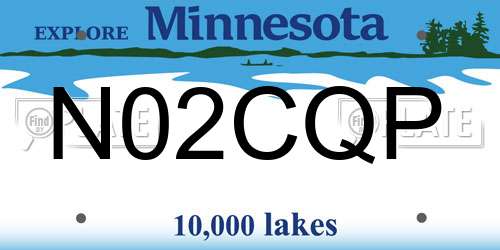 N02CQP Minnesota License Plate