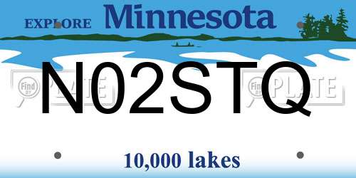 N02STQ Minnesota License Plate