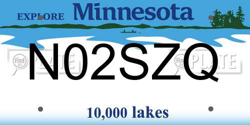 N02SZQ Minnesota License Plate