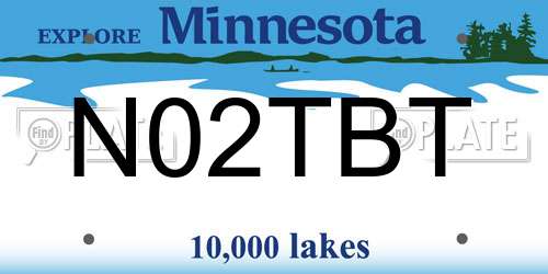 N02TBT Minnesota License Plate