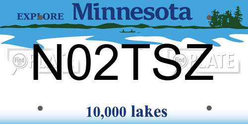 N02TSZ Minnesota License Plate