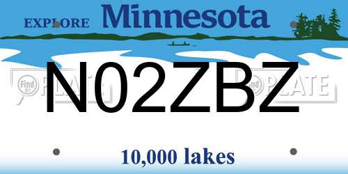 N02ZBZ Minnesota License Plate