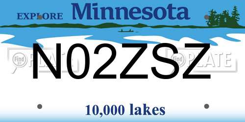 N02ZSZ Minnesota License Plate