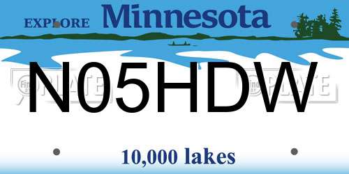 N05HDW Minnesota License Plate
