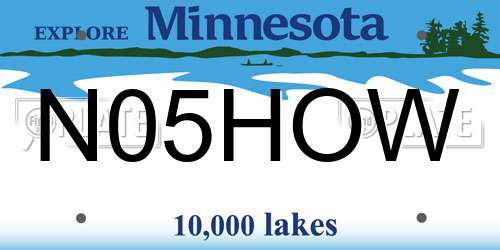 N05HOW Minnesota License Plate