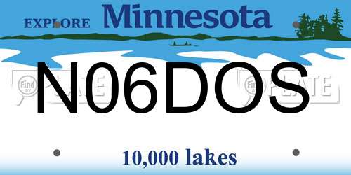 N06DOS Minnesota License Plate
