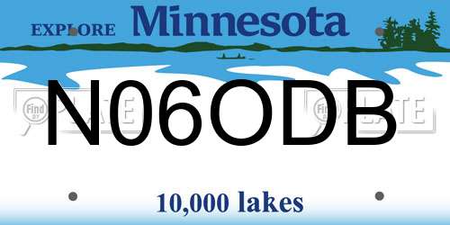 N06ODB Minnesota License Plate