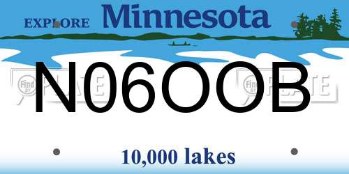 N06OOB Minnesota License Plate