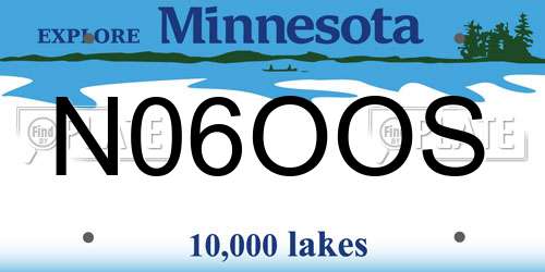 N06OOS Minnesota License Plate