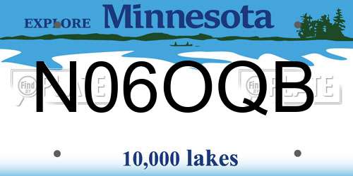 N06OQB Minnesota License Plate